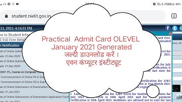 OLEVEL January 2021 Practical Admit Card