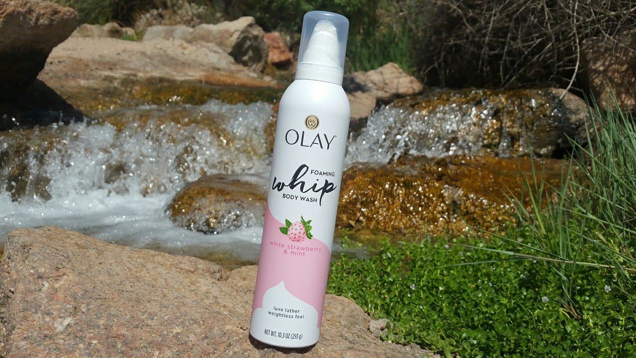 olay foaming whip body wash white strawberry and mint , - YouTube