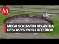 El Socavón en Puebla sigue aumentando su tamaño