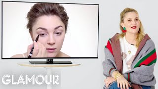 Drew Barrymore Fact Checks Beauty Tutorials Based On Her Movies | Glamour