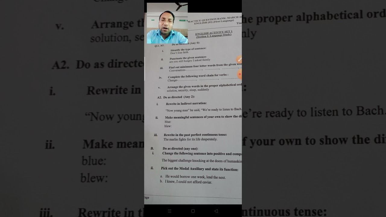 English activity sheet 1
