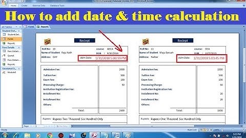 Automatically Add Date and time in MS Access | Add in form/Receipt