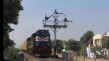 Classic ALCo locomotive from Vatva with Somnath-Ahmedabad Intercity and Semaphore Signal!!!