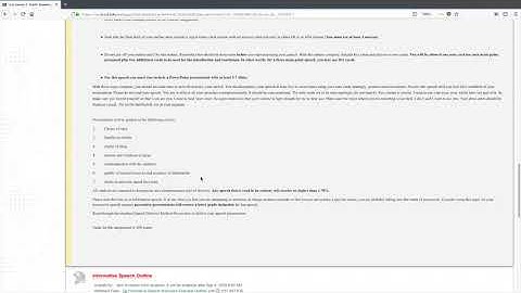Informative Speech Assignment Video