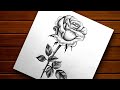 How to draw rose with pencil shadingrose day special drawing  realistic rose sketch