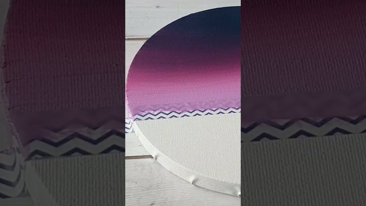 Aesthetic Pink Sky Seascape Painting On Round Canvas Shortsart Drawing Paintingvideo Shorts