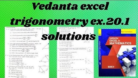 class 9 vedanta excel in mathematics trigonometry exercise 20.1 solution / chapter 20 exercise 20.1