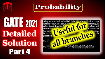 GATE 2021 Solution | Engineering Mathematics | Probability 2 marks question from CS (Part 4)