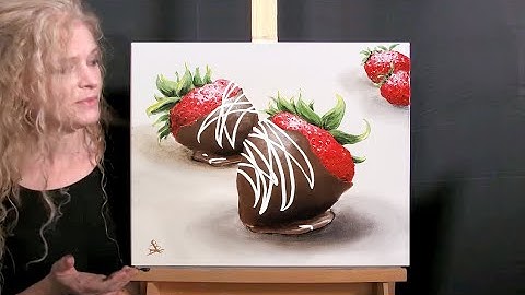 Learn How to Paint "CHOCOLATE COVERED STRAWBERRIES" Easy Acrylic Painting Tutorial