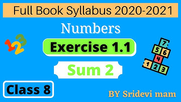 TN samacheer class 8 maths chapter 1 Numbers exercise 1.1 sum 2 8th std tamil full book new syllabus
