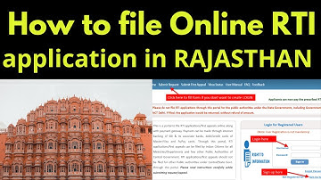 How to file Online RTI in Rajasthan and other states? RTI| CIC|Application|Transparency