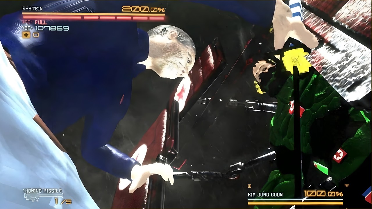 Epstein vs Kim Jung Goon Boss Fight (Epstein Gear Rising - Very Hard Difficulty)