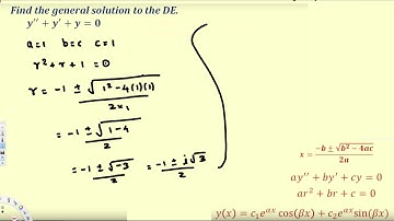 Linear Second Order Homogeneous Differential Equations   complex roots