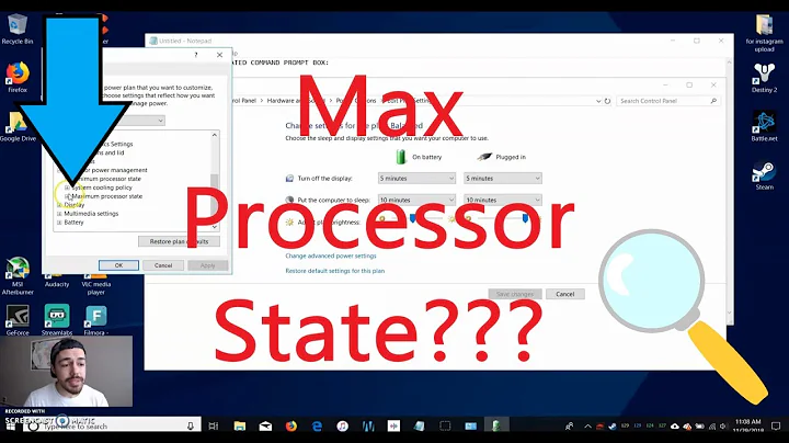 Add/Remove "Max Processor State" (Laptop Overheating Fix)