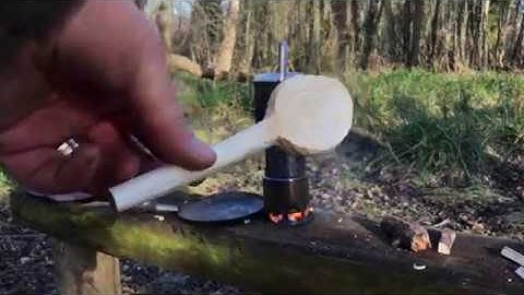 One stick Fire Spoon Carving At Friars Woods