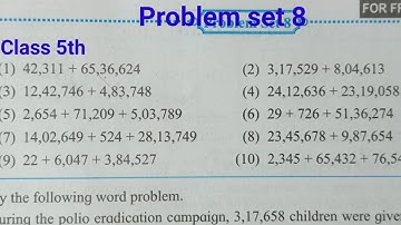 Problem set 8 class 5th maths | Addition and subtraction