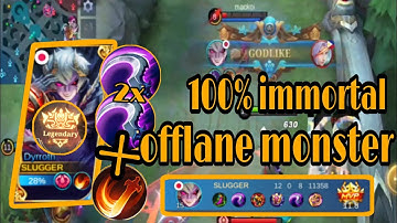 DYRROTH GAMEPLAY~🔥12 KILLS 🔥2x HUNTER STRIKE=100% IMMORTAL ~THE OFF LANE MONSTER~RTC ML GAMEPLAY