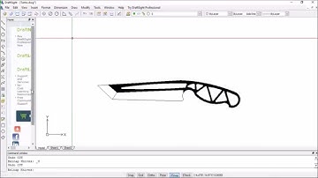 Skeleton Tanto Knife with DraftSight CAD
