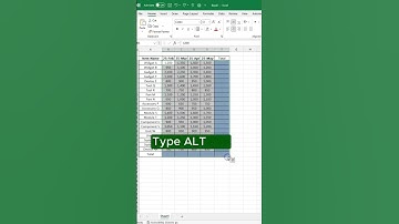 Excel Sum Shortcut Atl plus Equal #excel #exceltime #excelshortcuts #exceltips #exceltricks