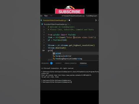 Download any Youtube video using Python #python #learning #reels # ...