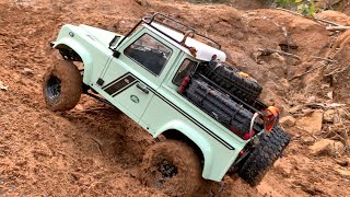 1/10 Scale RC : RC4WD Gelande II Defender(D90) Muddy Hill Driving- Heritage Edition #3.