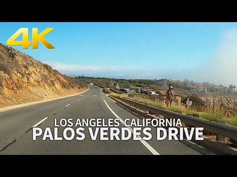 Driving Palos Verdes Drive from Palos Verdes Estates to San Pedro, California, USA, Travel, 4K UHD