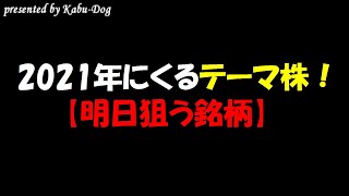 2021年にくるテーマ株！資金循環から【明日狙う銘柄】