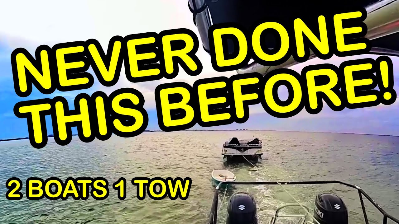2-for-1 Post Salvage Tow: A Mangled Pontoon & A Skiff That's Just Asking for Help! | Tow 22ft Avalon