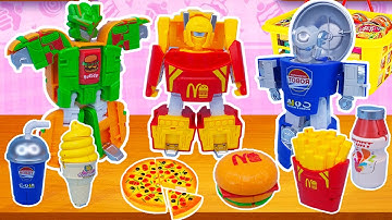 ASMR Unboxing Fast Food Robot Toys 🍟🤖 | Satisfying Transforming Food Bots Sounds | Review Toys