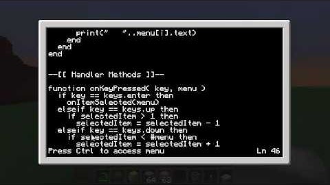 ComputerCraft Tutorial - Menus