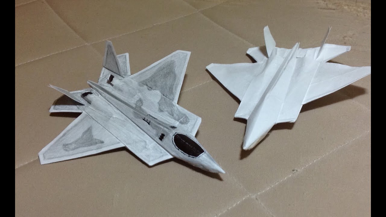 F 22 ラプター 折り紙戦闘機 紙飛行機 折り方 作り方 飛ぶ 完全版 How To Make An F 22 Origami Paper Plan Youtube