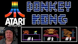 ATARI 2600 Donkey Kong  THREE different version  Original & REMAKES  WOW!