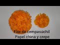 Flor de cempasúchil, diferencia entre papel china y papel crepe