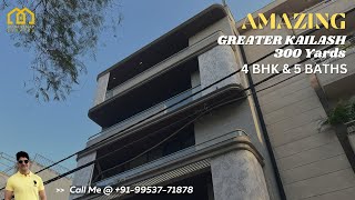 SOUTH DELHI MOST AMAZING PROPERTY | 300 YARDS BUILDER FLOOR IN GREATER KAILASH | 4BHK HOUSE #URE