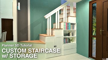 How to design a Custom Staircase with Storage | Planner 5D app - Android | Ayuh