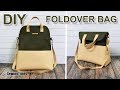 DIY FOLDOVER BAG 가방만들기 | Canvas & Leather Crossbody bag Sewing Tutorial [sewingtimes]