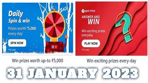 Amazon Funzone Quiz Answers Today|31 January 2023 | Daily Quiz Time
