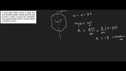 A rigid body rotates about a fixed axis with variable angular velocity equal to a-bt at time t, ....