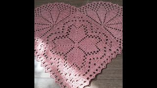 Szydełkowa serwetka w kształcie serca cz.1/2-crochet heart part 1/2