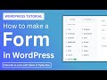 How to make a Form in WordPress