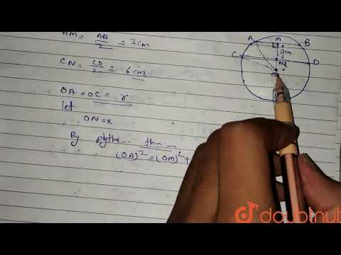 "`A B` and `C D` are two chords of a circle such that `A B=6c m ,C D=12c m` and `A B C Ddot`