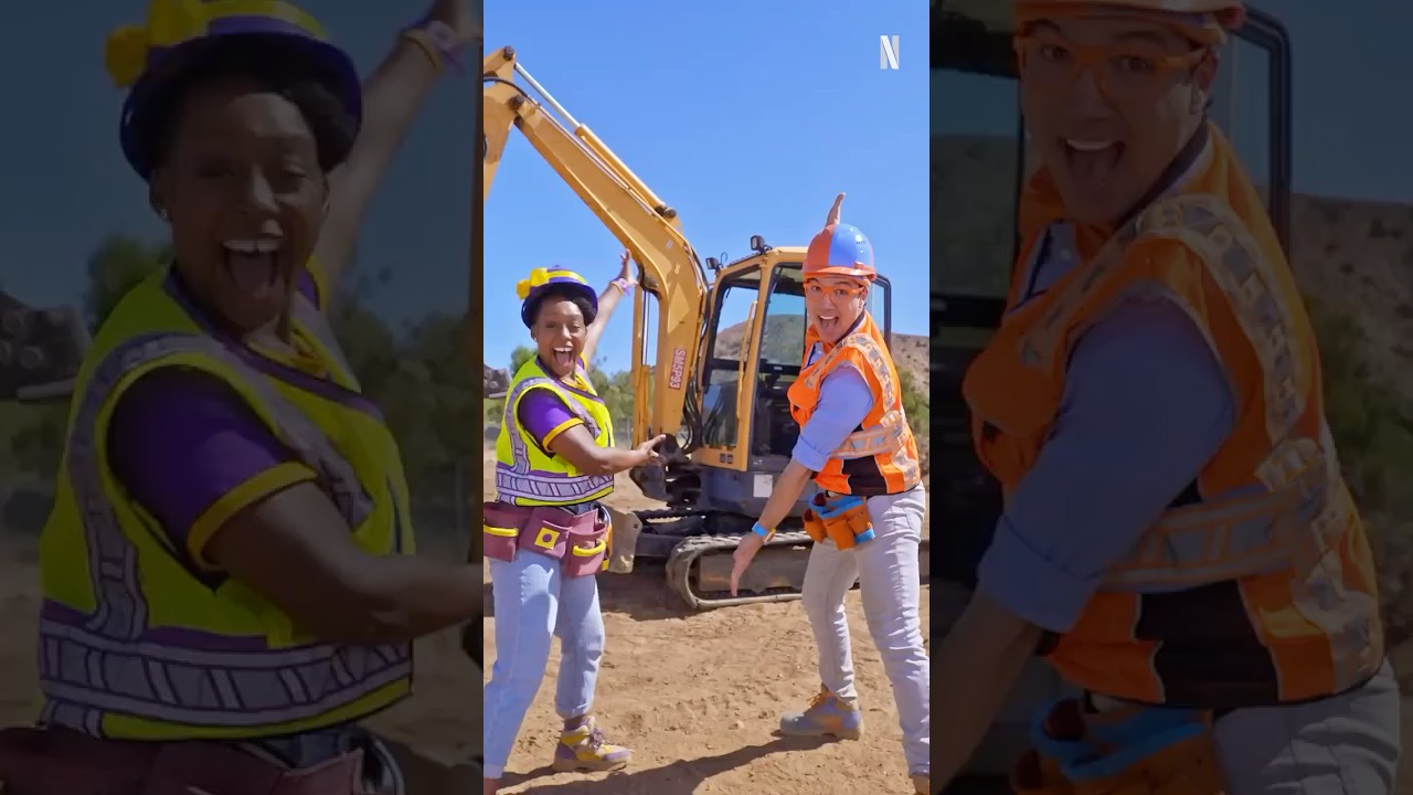 Blippi and Meekah become CONSTRUCTION workers with their new favorite Excavator! #blippi #shorts