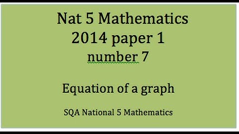 2014 SQA Nat 5 Mathematics Paper1: 7 Equation of a curve.