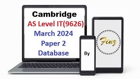AS Level IT 9626  March 2024 Paper 2 - Database