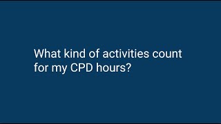 What kind of activities count for my CPD hours? screenshot 2