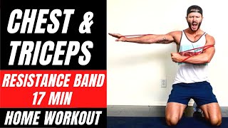 CHEST &amp; TRIS RESISTANCE BAND WORKOUT AT HOME // Not Anchored