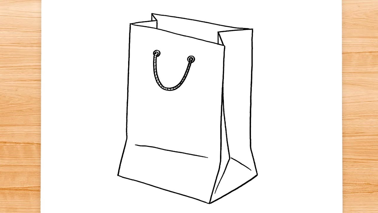 How to draw Paper Bag - YouTube