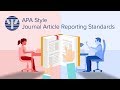 Apa style journal article reporting standards