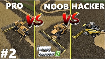 Farming Simulator 17 : NOOB vs PRO vs HACKER | Gameplay Comparison #2