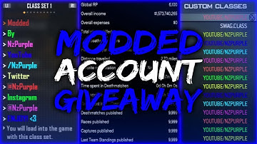 FREE MODDED ACCOUNT GIVEAWAY! (BO2, MW3, GTA5)